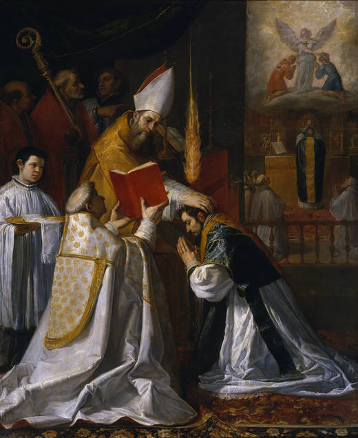 Ordenación e primeira misa de San Juan de Mata, de Vicente Carducho, (239 x 196 cm).